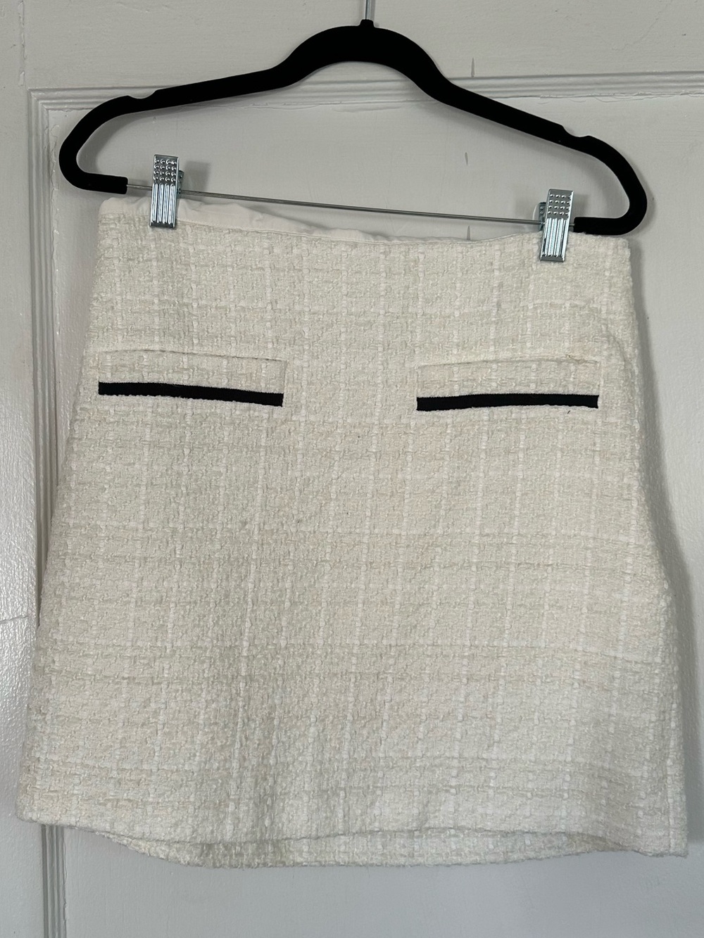 Loft White Tweed Skirt